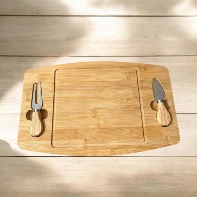 Bamboo Cheese Board Set
