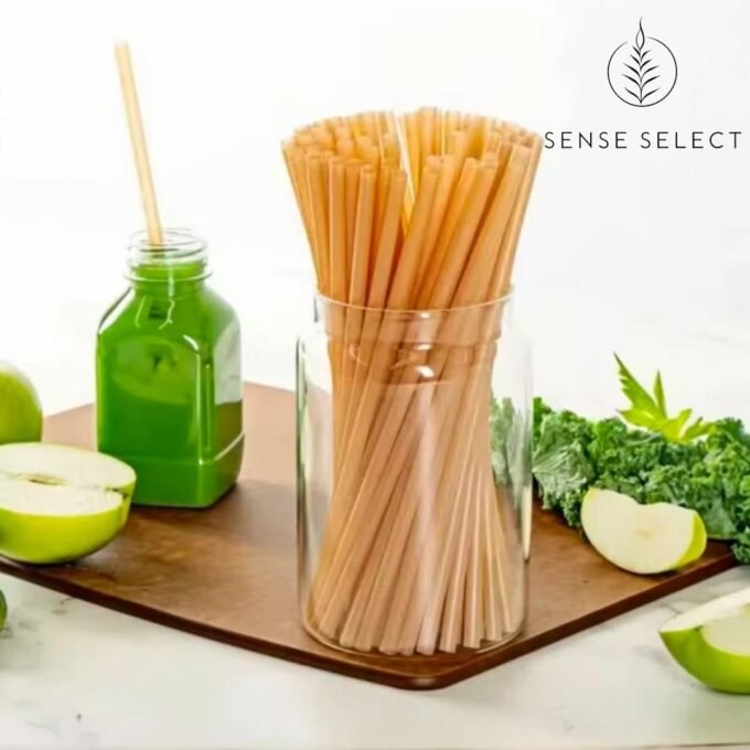 Biodegradable, Compostable Sugarcane Drinking Straw - 50 pack