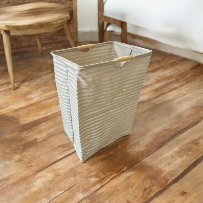 Large Folding Cotton Bag with Wooden Handle
