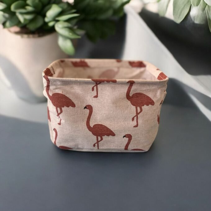 Foldable Cotton Storage Basket with Cork Base - Large