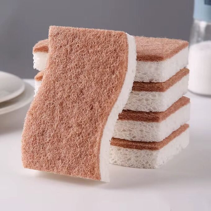 Biodegradable Wood Pulp with Sisal Fiber Sponge (Pack of 2)