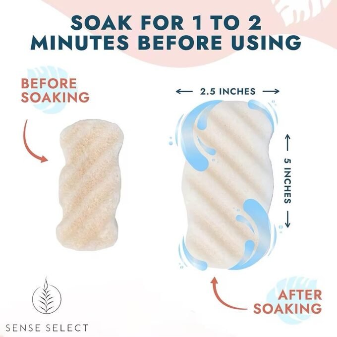 Konjac Bath Sponge for Kids, Infant, Toddler, 100% All Natural and Biodegradable