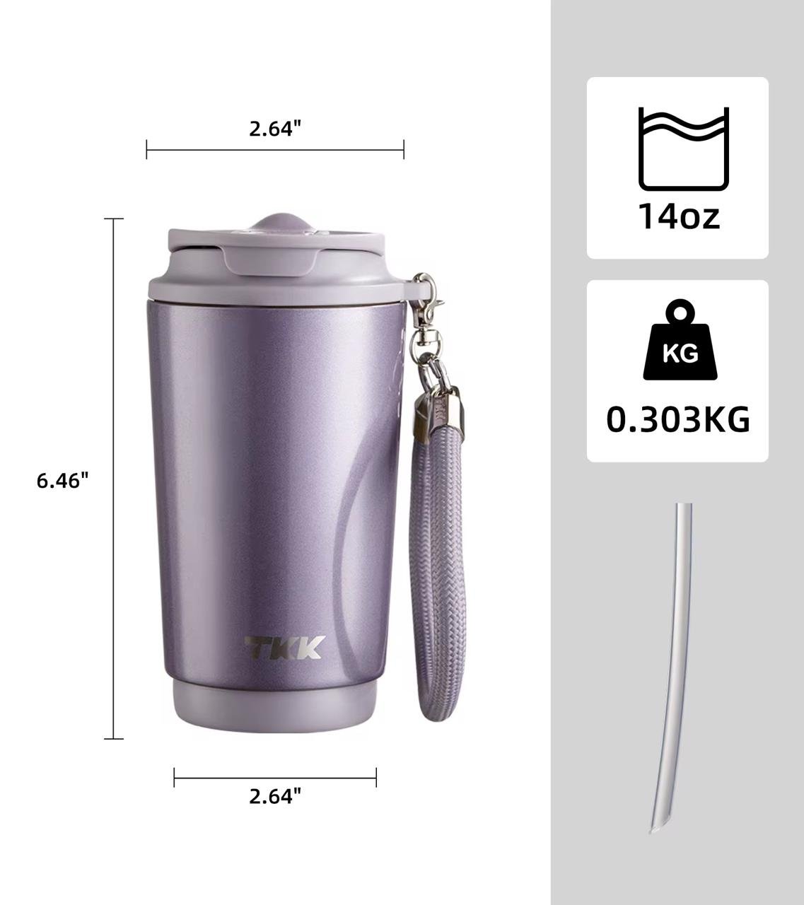 TKK Premium Quality Stainless Steel SUS316, Ceramic Coated Travel Coffee Mug , Perfect Daily Companion - 400ml